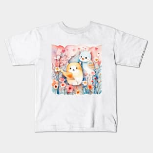 Cute floral animals gift ideas Kids T-Shirt